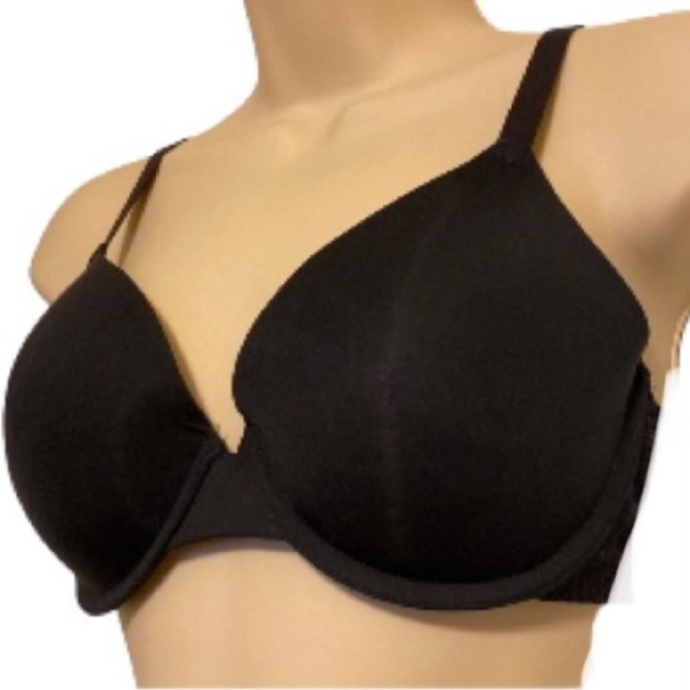 DKNY Underwire Padded Lace Comfort Demi Bra DK7081 Black Womens 36B